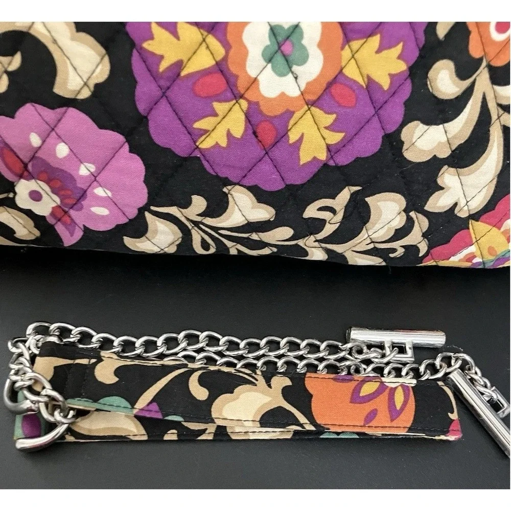 Vera Bradley Women's Retired Suzani Adjustable Bag Purse Purple Black